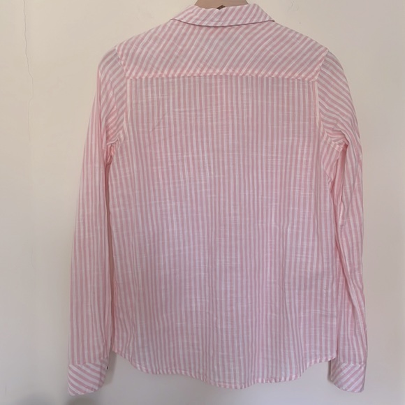 Natural Reflections Long Sleeve Button Down Pink Stripe Shirt 100% Cotton Size S - Picture 2 of 6